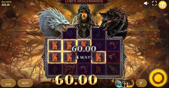 Loki's Descendants - โหมด Monster Spins ที่ทำงานอยู่