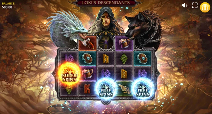Loki's Descendants - เปิดใช้งานฟีเจอร์ Serpent ด้วย Wild แนวทแยง